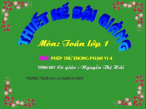 Phép trừ trong phạm vi 4