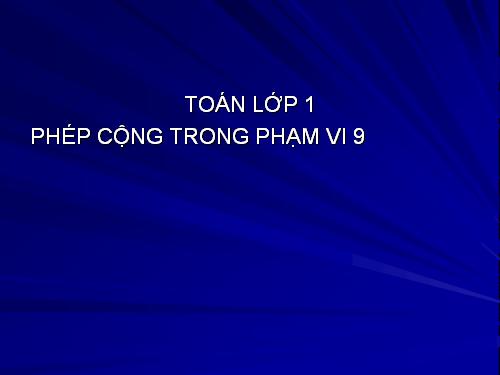 Phép cộng trong phạm vi 9