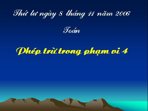 Phép trừ trong phạm vi 4