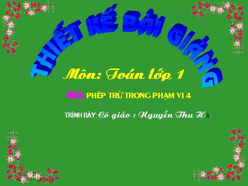 Phép trừ trong phạm vi 4