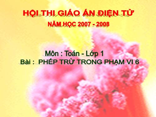 Phép trừ trong phạm vi 6