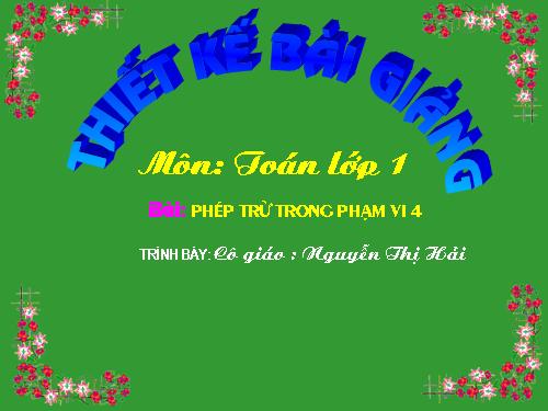 Phép trừ trong phạm vi 4