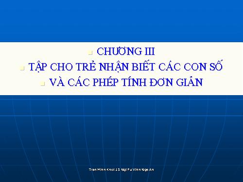 Tập cho trẻ làm quen với các chữ số và phép cộng đơn giản