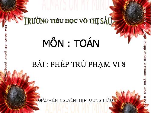 Phép trừ trong phạm vi 8