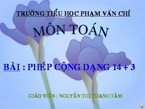 Phép cộng dạng 14+3