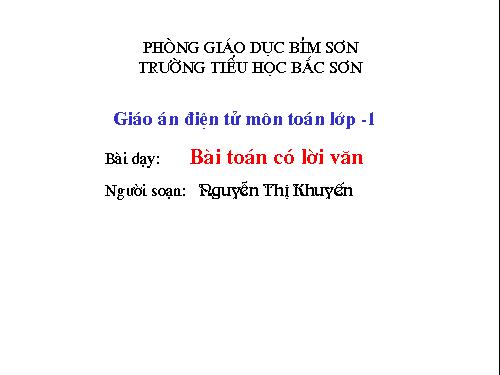 Bài toán có lời văn