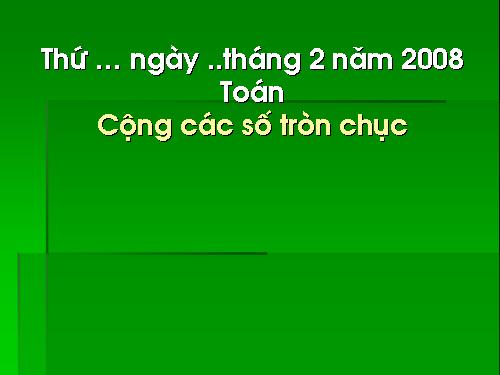 Cộng các số tròn chục