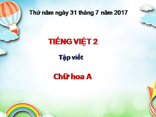 Tuần 1. Chữ hoa: A