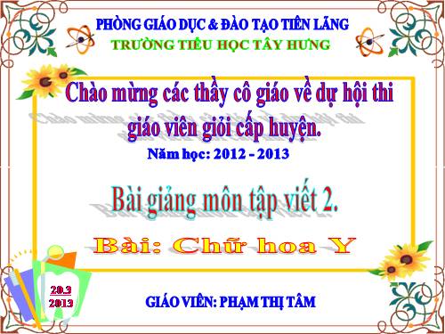 Tuần 28. Chữ hoa: Y