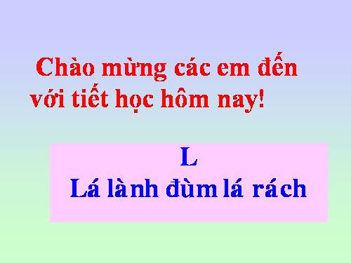 Tuần 13. Chữ hoa: L