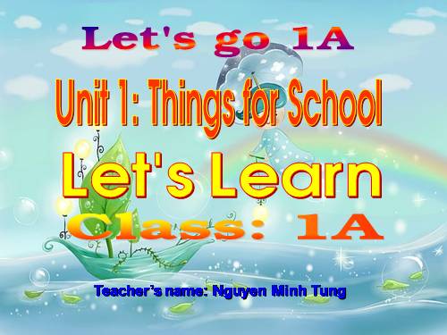 Unit 1. Let’s learn