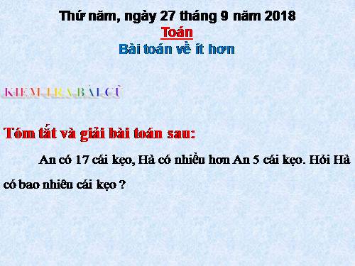 Bài toán về ít hơn