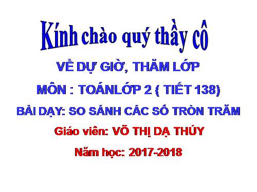 So sánh các số tròn trăm