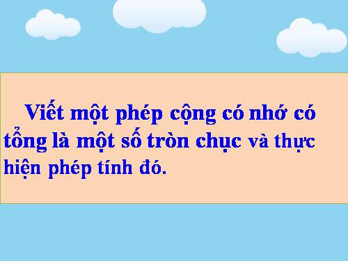 phép cộng có tổng bằng 100