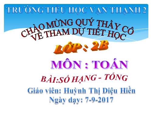 Số hạng - Tổng