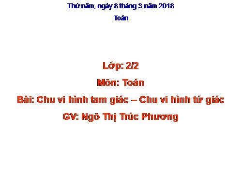 Chu vi hình tam giác - Chu vi hình tứ giác