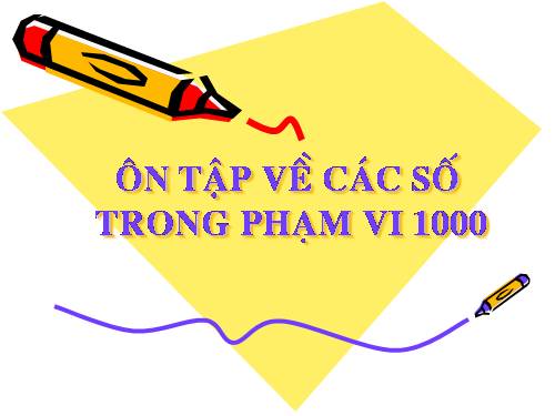 Ôn tập về các số trong phạm vi 1000