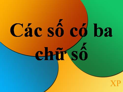 Các số có ba chữ số