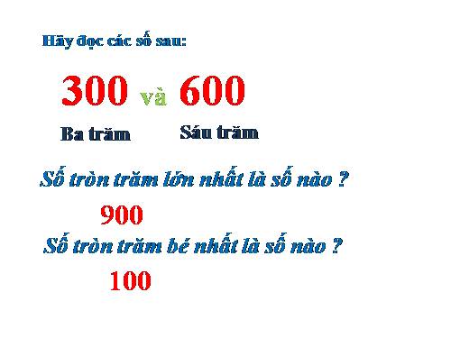 So sánh các số tròn trăm