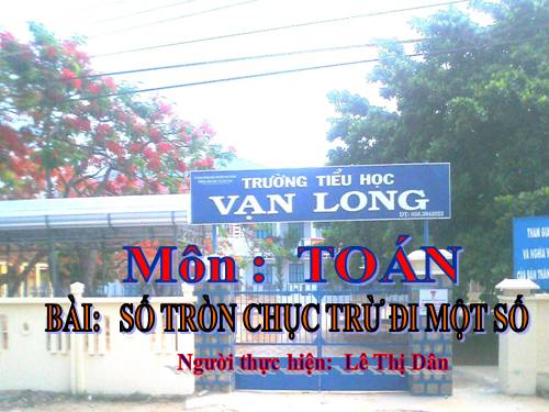 Số tròn chục trừ đi một số