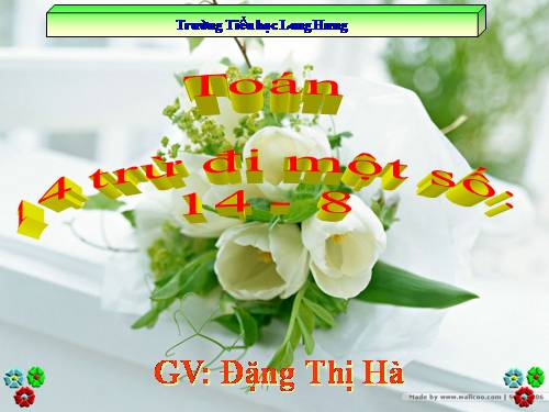 14 trừ đi một số: 14 - 8