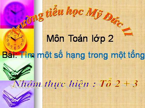 Tìm một số hạng trong một tổng