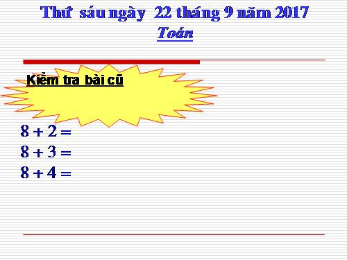 8 cộng với một số: 8 + 5