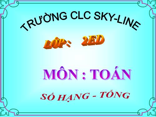 Số hạng - Tổng