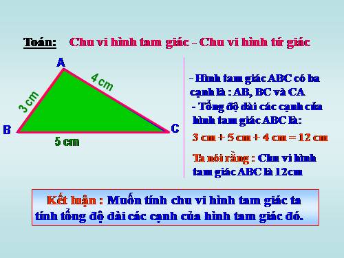 Chu vi hình tam giác - Chu vi hình tứ giác