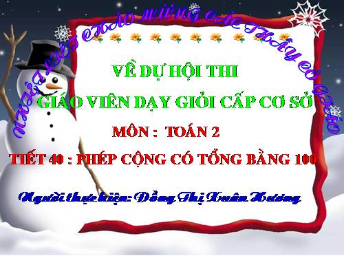 Phép cộng có tổng bằng 100