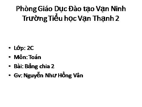 Bảng chia 2