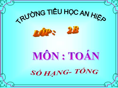 Số hạng - Tổng