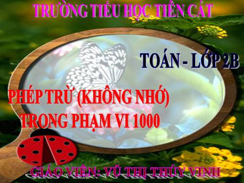 Phép trừ (không nhớ) trong phạm vi 1000