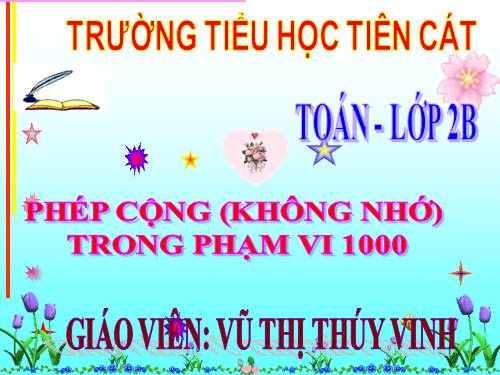 Phép cộng (không nhớ) trong phạm vi 1000