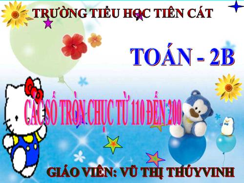 Các số tròn chục từ 110 đến 200