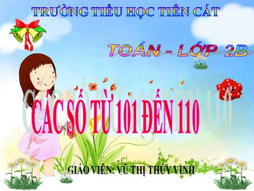 Các số từ 101 đến 110