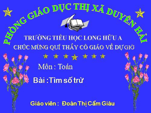 Tìm số trừ