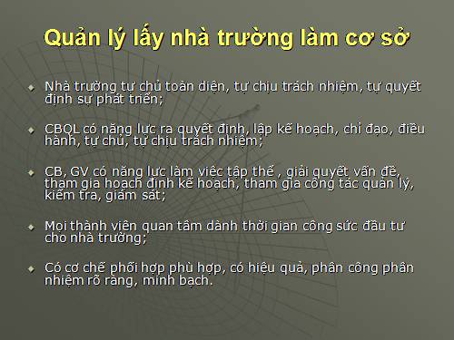 Quản lý lấy nhà trường làm cơ sở