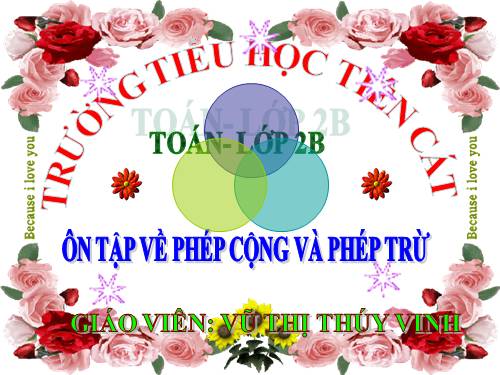 Ôn tập về phép cộng và phép trừ (tiếp theo)