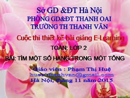 Tìm một số hạng trong một tổng