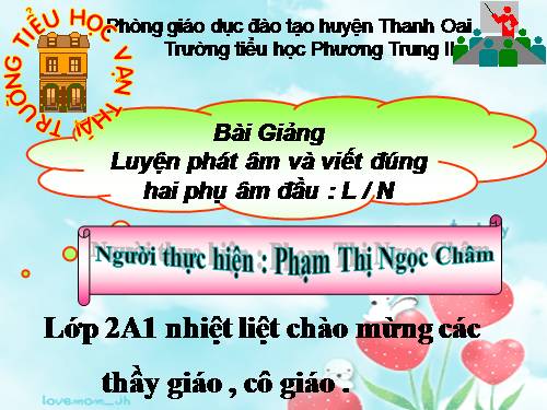 chuyên đề luyện phát âm l/n