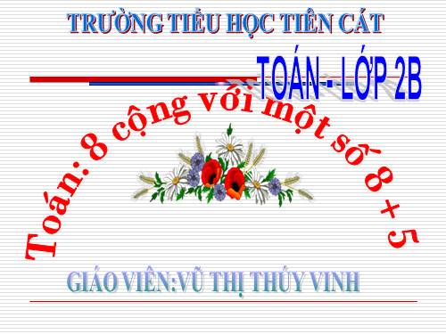 8 cộng với một số: 8 + 5