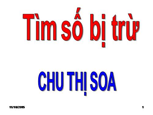 Tìm số bị trừ