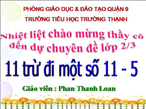 11 trừ đi một số: 11 - 5