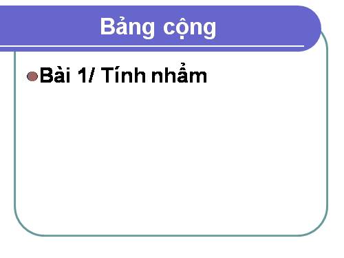 Bảng cộng