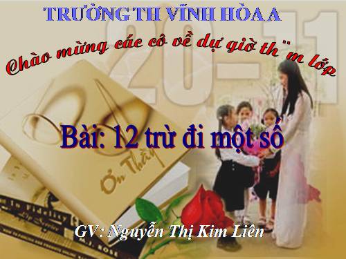 12 trừ đi một số: 12 - 8