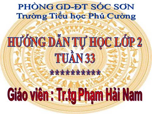 HƯỚNG DẪN HỌC LỚP 2. TUẦN 33