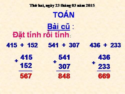 Các Bài giảng khác thuộc Chương trình Toán 2