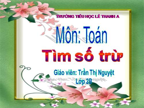 Tìm số trừ