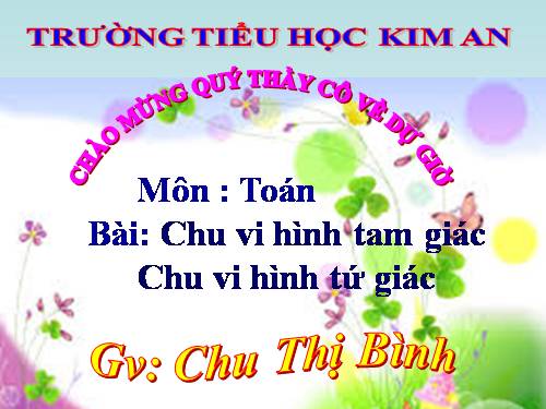 Chu vi hình tam giác - Chu vi hình tứ giác